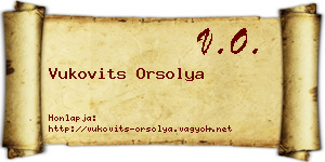Vukovits Orsolya névjegykártya